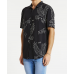 Kiss Chacey Songbird Relaxed Short Sleeve Shirt Black/White Print
