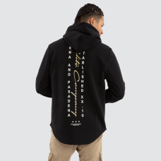 Nena and Pasadena Spine Dual Curved Hoodie Jet Black