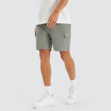 Nena and Pasadena S150 Slim Stretch Cargo Short Slate Grey