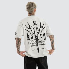 Kiss Chacey Distorted Loopback Street Tee Glacier Grey