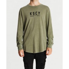 Kiss Chacey Stronger Cape Back L/S Tee Pigment Khaki