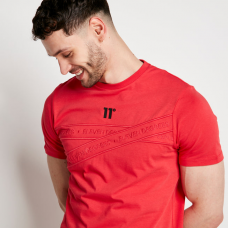 11 Degrees Text Detail Tee Goji Berry Red