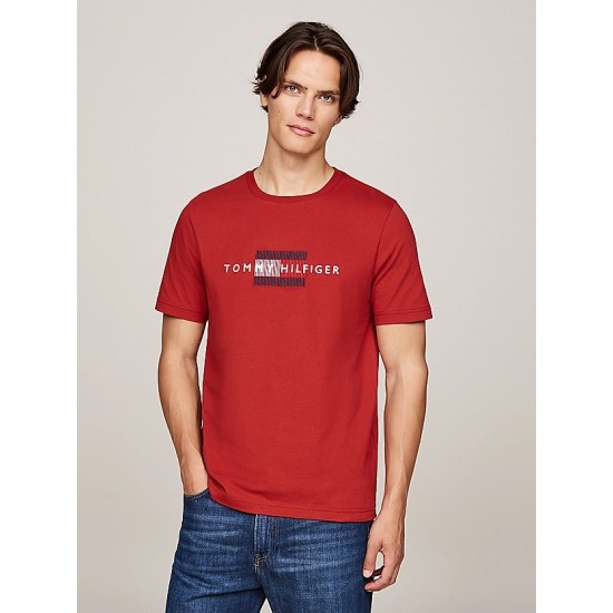 Tommy Hilfiger Hilfiger Flag Embroidery Tee Dark Magma