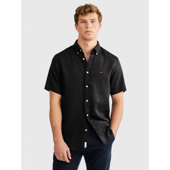 Tommy Hilfiger Premium Linen S/S Shirt Black