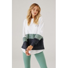 Cartel & Willow Tilly Sweater Sage Leopard