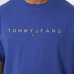 Tommy Jeans Gold Linear Logo Tee Bright Blue