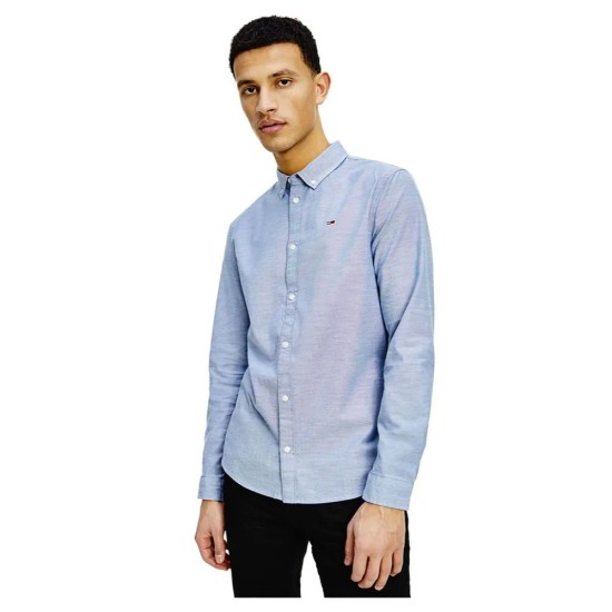 Tommy Jeans Slim Stretch Oxford Shirt Bright Blue