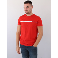 Tommy Hilfiger Two Tone Stripe Tee Empire Flame