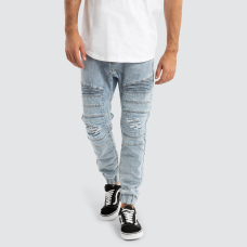 Nena and Pasadena Viper Denim Jogger Portland Blue