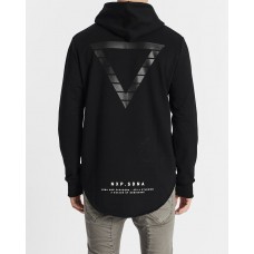 Nena and Pasadena Vibrations Dual Curved Hooded Sweater Jet Black