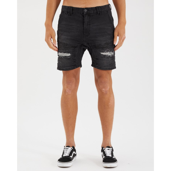 Nena and Pasadena Viper Denim Short Heavy Metal