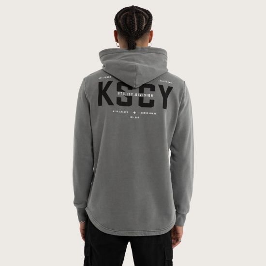 Kiss Chacey Void Dual Curved Hoodie Pigment Steel Grey