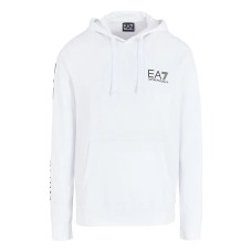 EA7 Emporio Armani Cotton Blend Logo Series Hood White