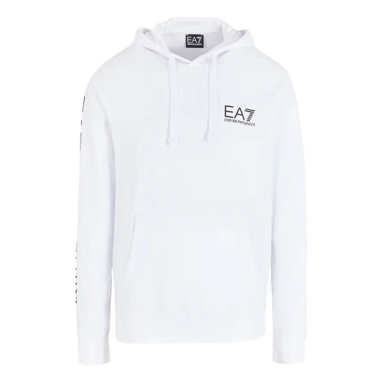 EA7 Emporio Armani Cotton Blend Logo Series Hood White