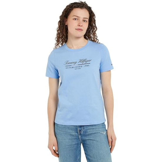 Tommy Hilfiger Reg Script Graphic Tee Vessel Blue Wmn