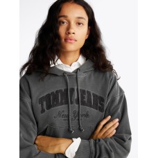 Tommy Jeans Boxy Crop Varsity Hoodie Black 